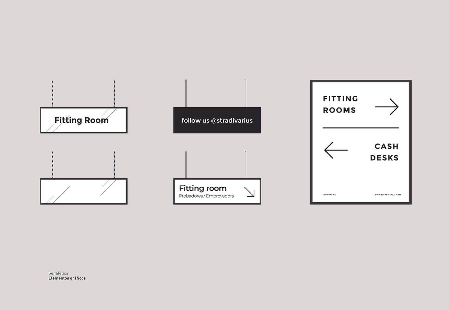 Examples of signage designed in the project